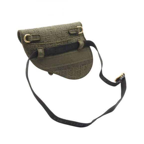 Dior Waist Bag Saddle Black Khaki Canvas - Picture 2 of 10